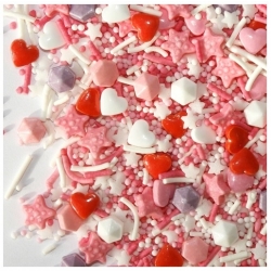 Posypka na tort cukrowa dekoracje urodziny gwiazdki różowy biały mix 20g